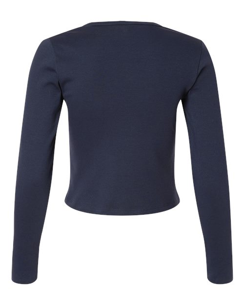 American Apparel Women's Baby Rib Long Sleeve Cropped Tee BR2107