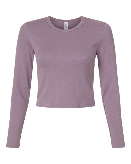American Apparel Women's Baby Rib Long Sleeve Cropped Tee BR2107