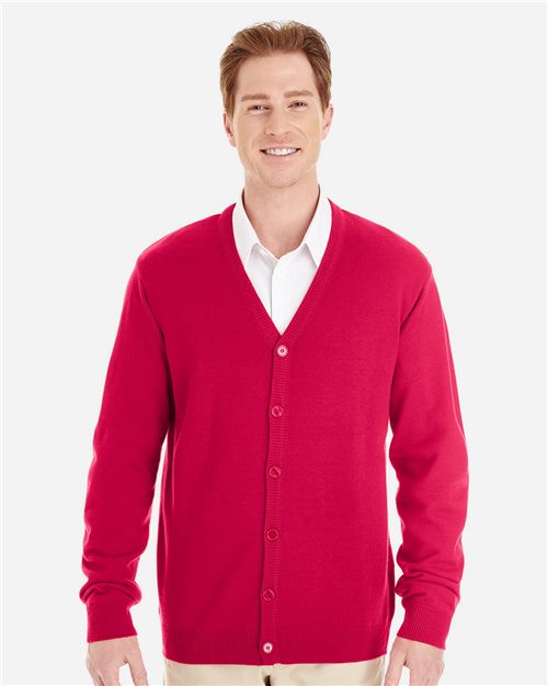 Harriton Men's Pilbloc™ V-Neck Button Cardigan Sweater M425