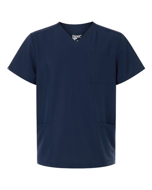 Hanes Men's V-Neck 3 Pocket Scrub Top HMB002