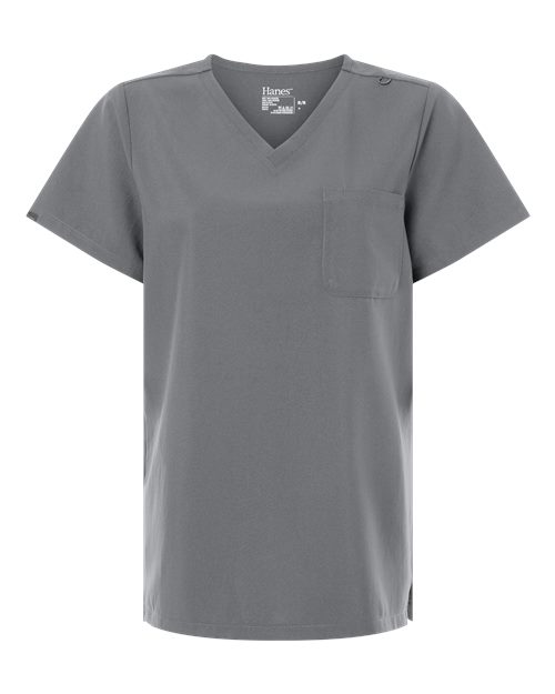 Hanes Women's V-Neck 1 Pocket Scrub Top HSB000