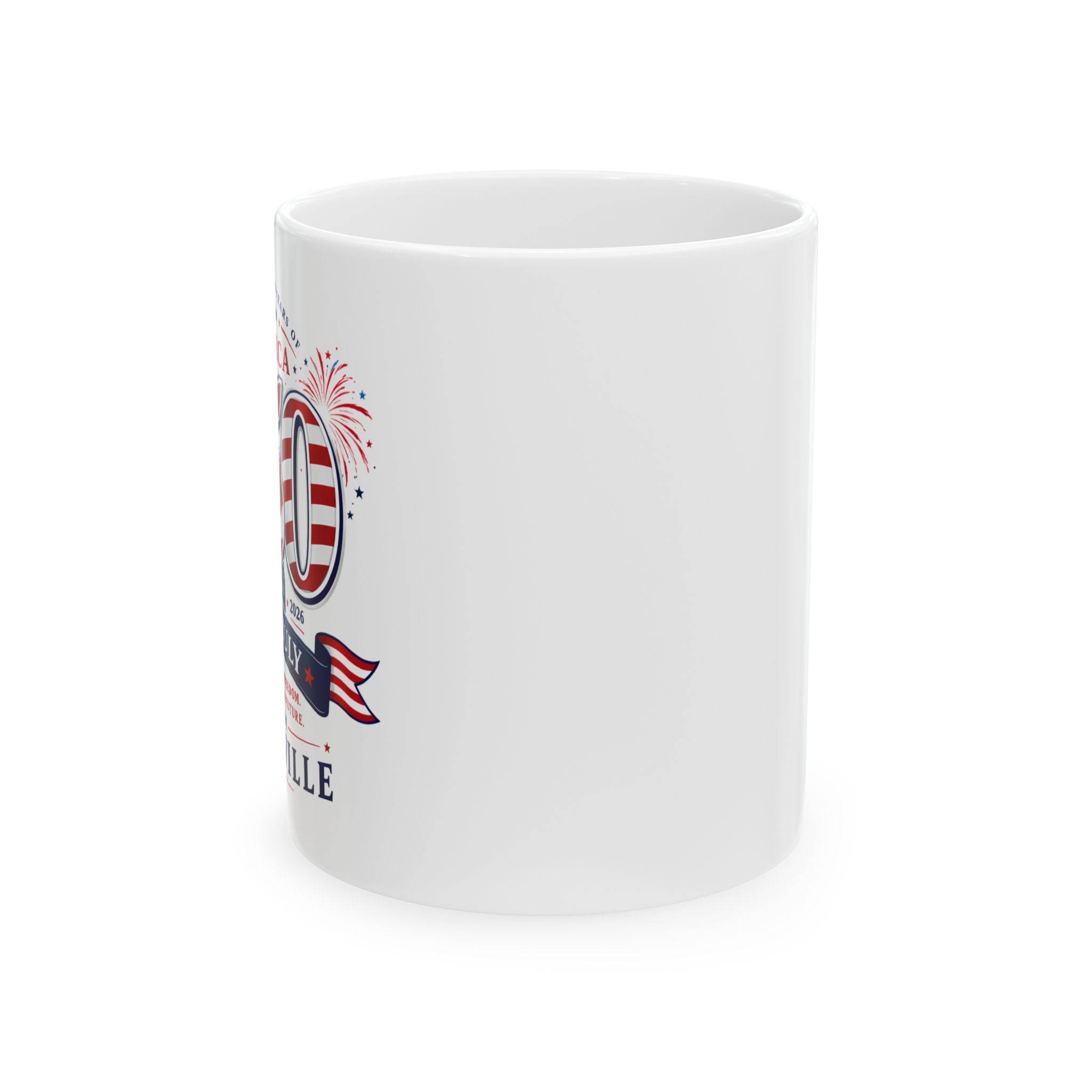 4th of July Ceramic Mug - Patriotic USA Fireworks Coffee Cup