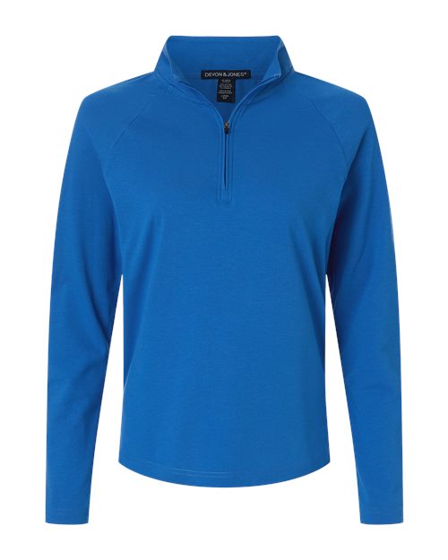 Devon & Jones Women's Seaton Pebble Textured Quarter-Zip Pullover DG402W