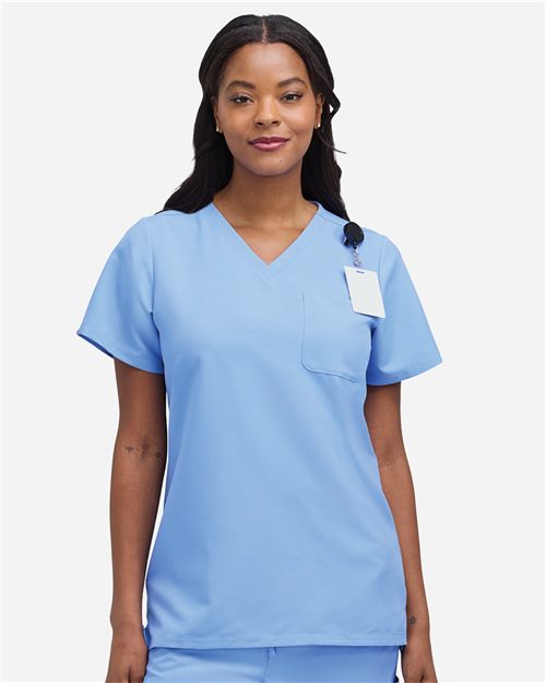 Hanes Women's V-Neck 1 Pocket Scrub Top HSB000
