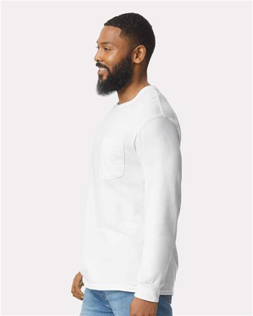 Gildan Unisex Ultra Cotton® Long Sleeve Pocket T-Shirt 2410
