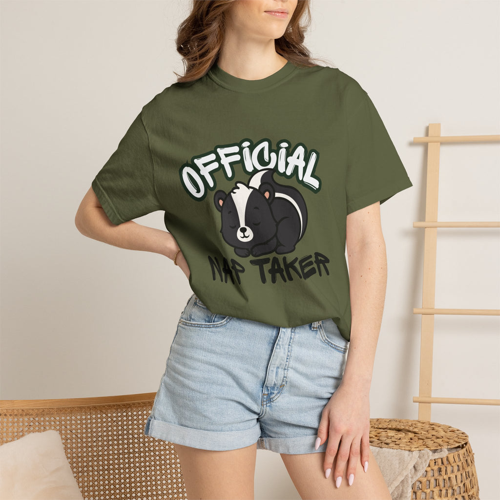 Official Nap Taker T-Shirt | Cute Sleeping Skunk Shirt | Funny Nap Lover Gift