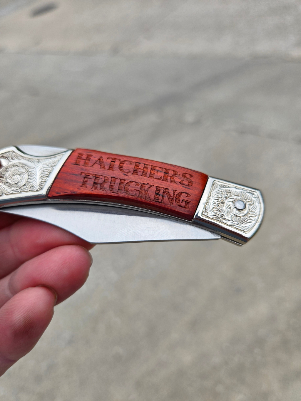 Engraved Rosewood Pocket Knife – Custom Laser Engraving | Stainless Steel Gift by Vivid Expressions, LLC