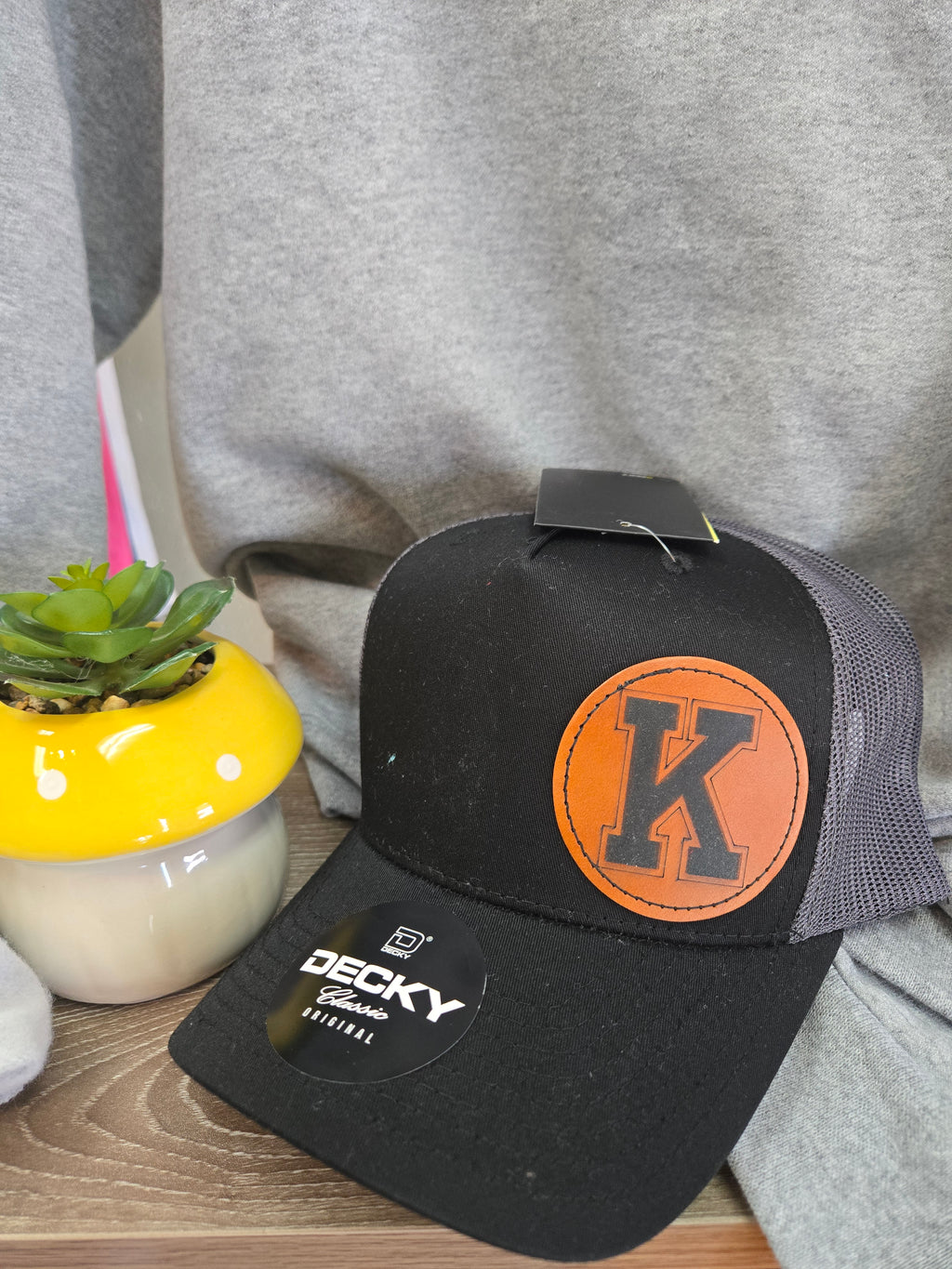 Kirksville K Leather Patch Hat — Decky Trucker