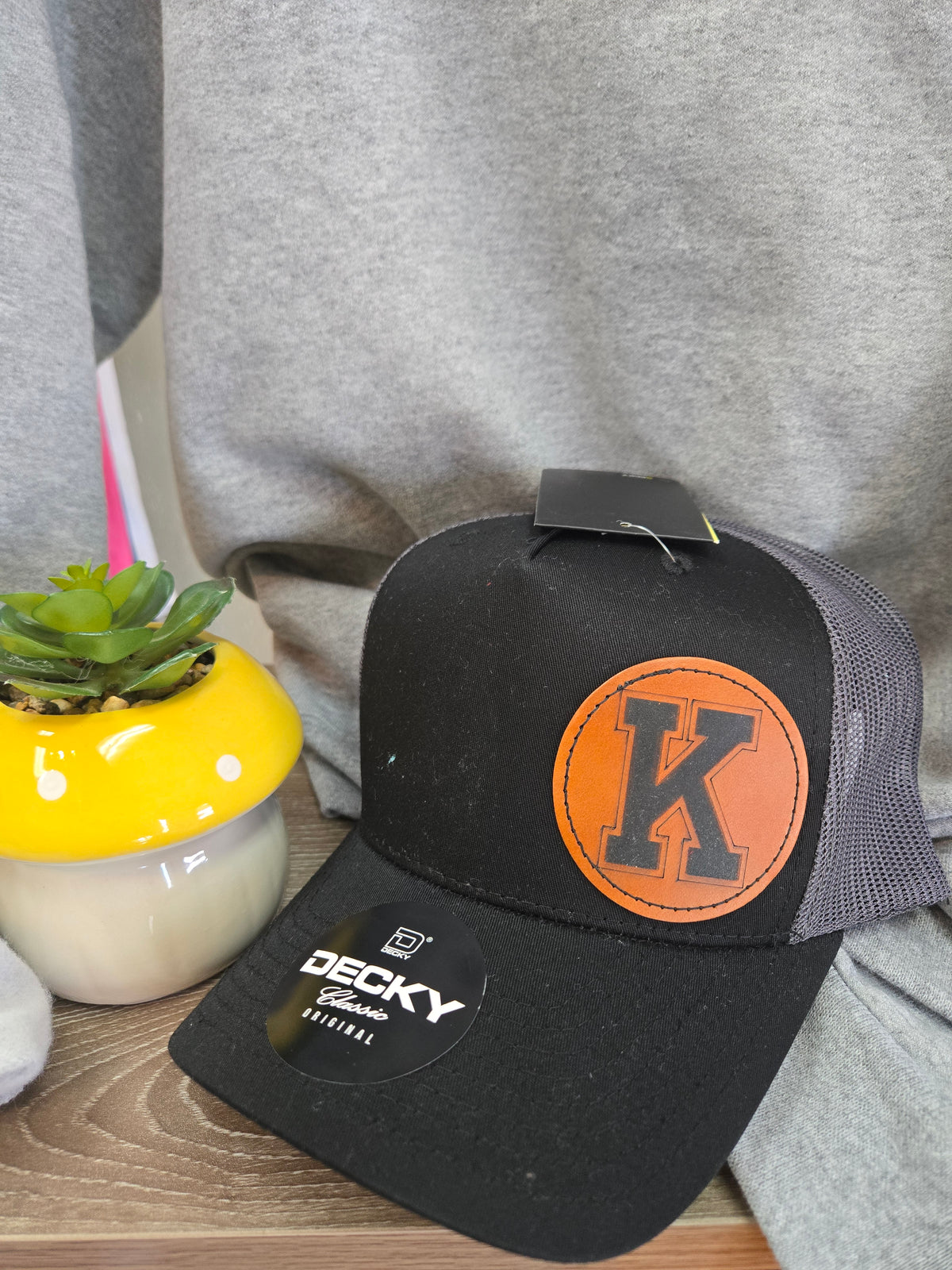 Kirksville K Leather Patch Hat — Decky Trucker