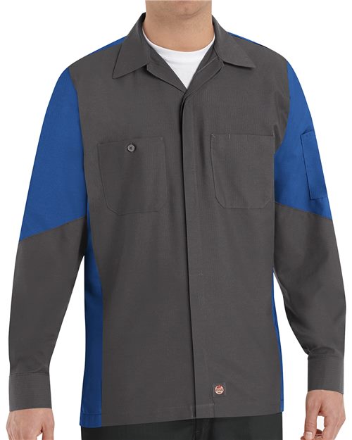 Red Kap Men's Long Sleeve Automotive Crew Shirt SY10
