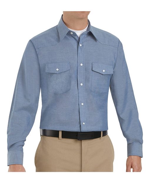 Red Kap Men's Deluxe Western Style Long Sleeve Shirt SC14