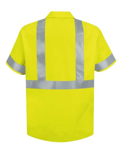 Red Kap Men's High Visibility Safety Short Sleeve Work Shirt SS24HV