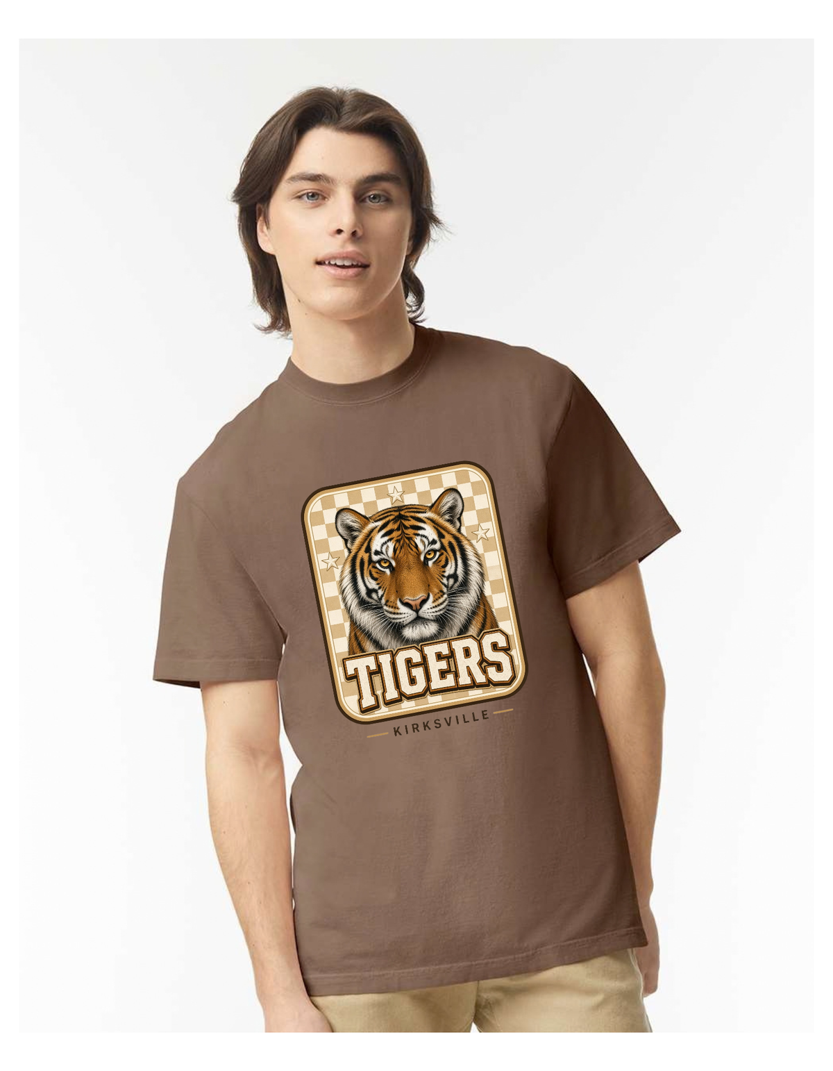 Kirksville Tigers Checkered Portrait Shirt