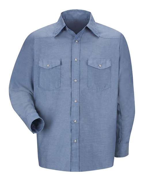 Red Kap Men's Deluxe Western Style Long Sleeve Shirt SC14