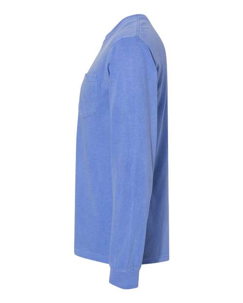 Comfort Colors Unisex Garment-Dyed Heavyweight Long Sleeve Pocket T-Shirt 4410
