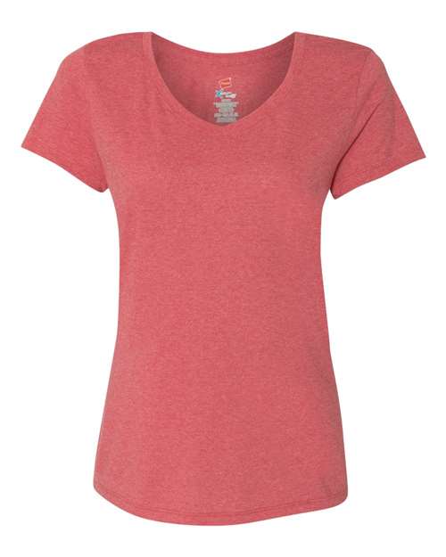 Hanes Women's Perfect-T Triblend V-Neck T-Shirt 42VT