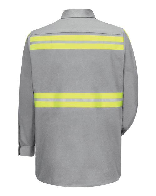 Red Kap Men's Enhanced Visibility Long Sleeve Cotton Work Shirt SC30E