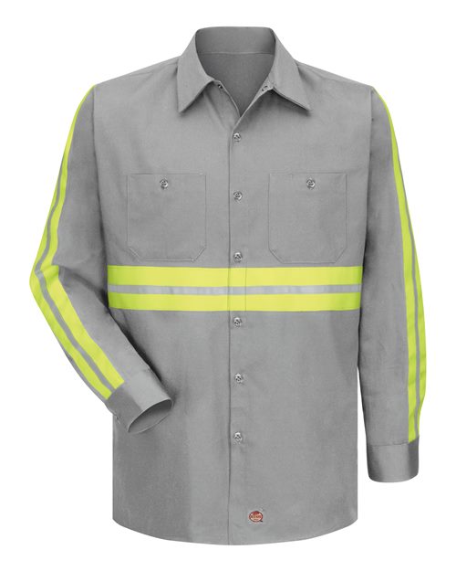 Red Kap Men's Enhanced Visibility Long Sleeve Cotton Work Shirt SC30E