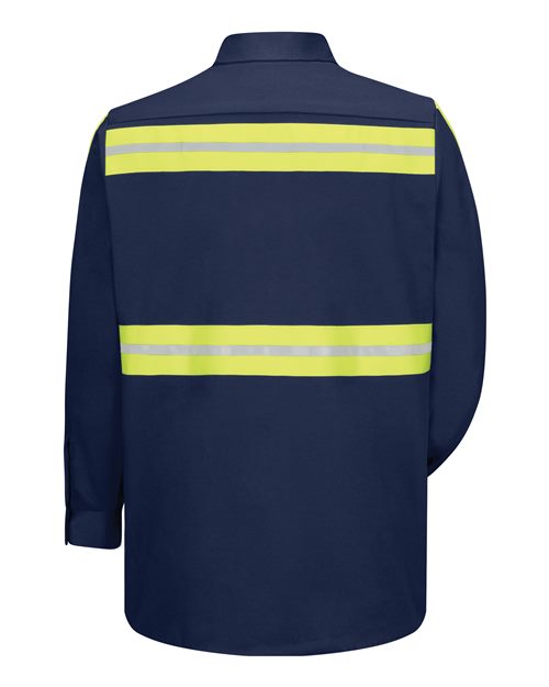 Red Kap Men's Enhanced Visibility Long Sleeve Cotton Work Shirt SC30E