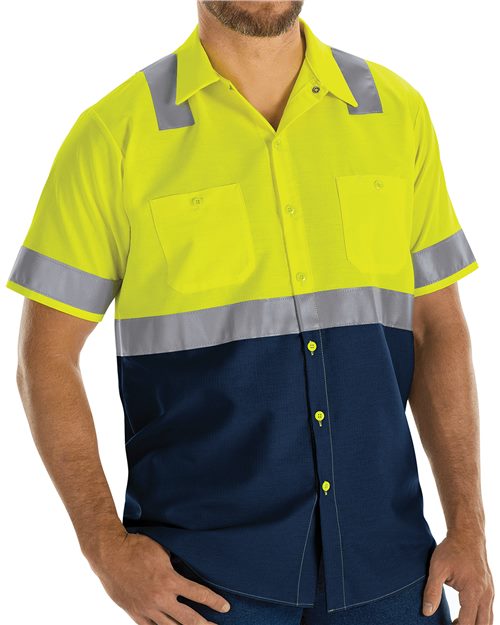 Red Kap Men's Tall Enhanced & Hi-Visibility Work Shirt SY24T