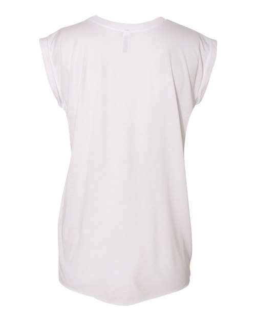 BELLA + CANVAS Women’s Flowy Rolled Cuffs Muscle Tee 8804