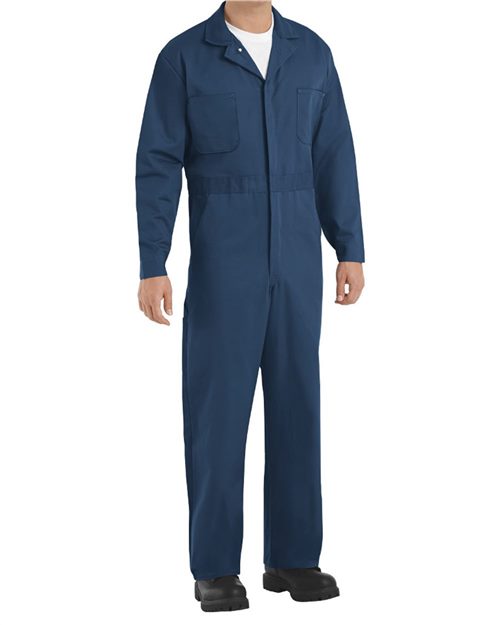 Red Kap Men's Extended Sizes Button-Front Cotton Coveral CC16EXT