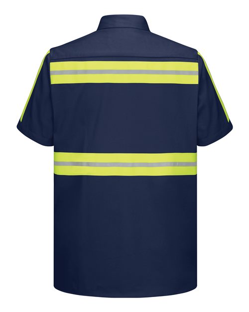 Red Kap Men's Enhanced Visibility Short Sleeve Cotton Work Shirt SC40E