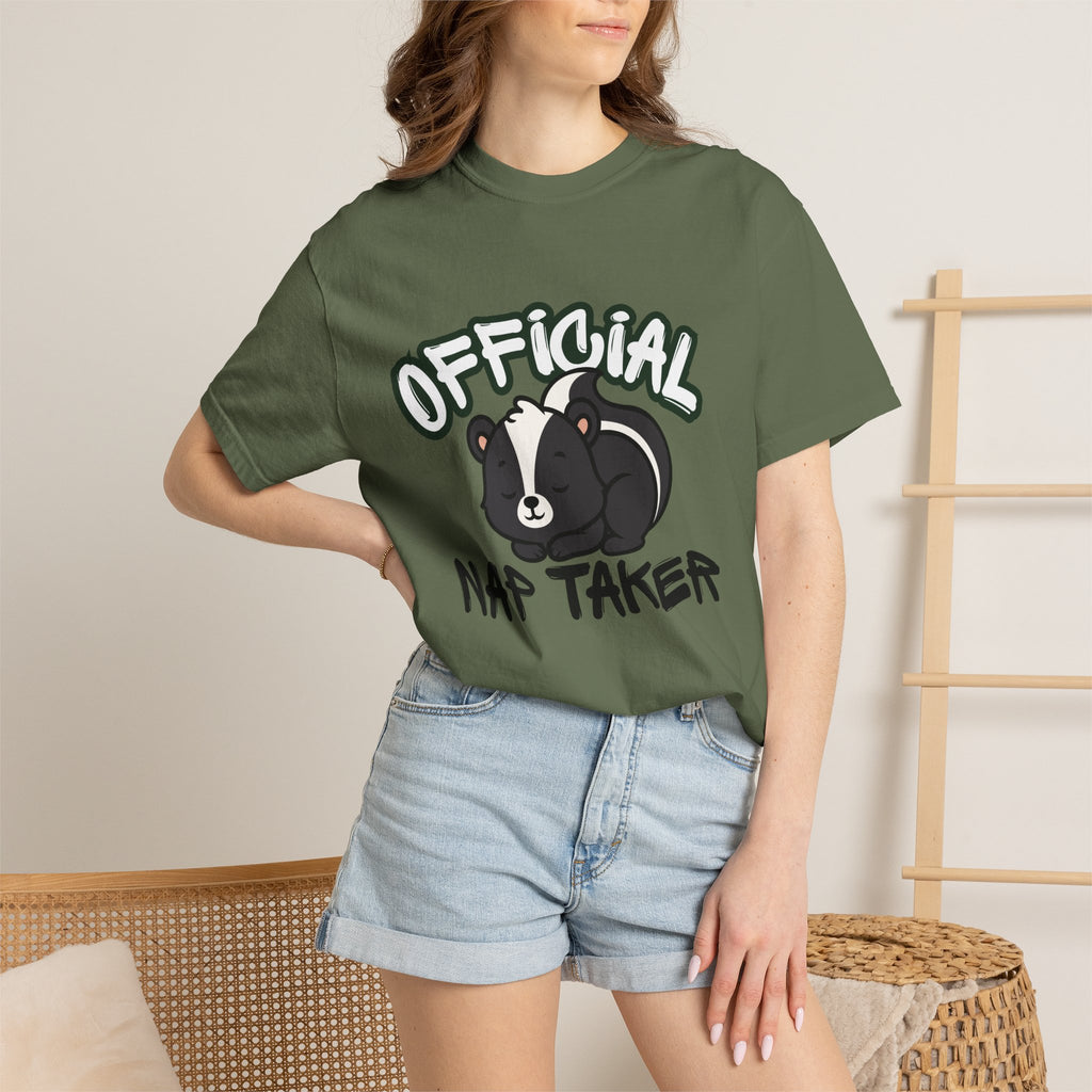 Official Nap Taker T-Shirt | Cute Sleeping Skunk Shirt | Funny Nap Lover Gift