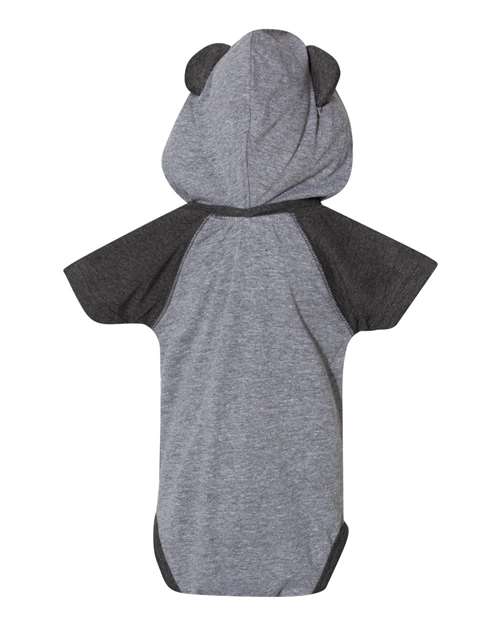 Rabbit Skins Infant Fine Jersey Raglan Bodysuit with Hood & Ears 4417