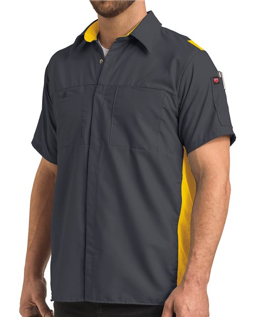 Red Kap Men's Tall Performance Plus Short Sleeve Shirt with Oilblok Technology SY42T
