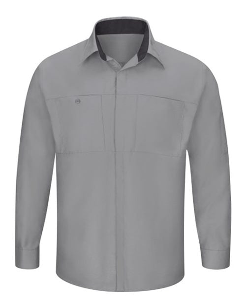 Red Kap Men's Performance Plus Long Sleeve Shirt with OilBlok Technology SY32