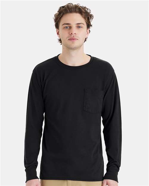 Hanes Unisex Workwear Long Sleeve Pocket T-Shirt W120
