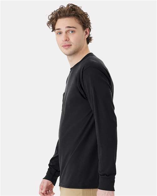 Hanes Unisex Workwear Long Sleeve Pocket T-Shirt W120