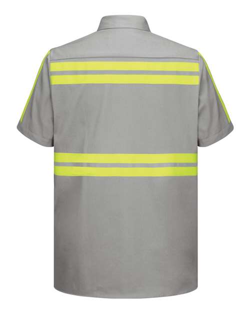 Red Kap Men's Enhanced Visibility Short Sleeve Cotton Work Shirt SC40E