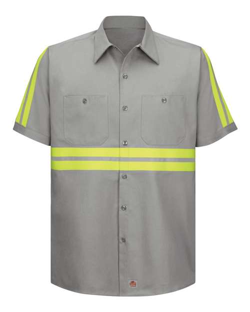 Red Kap Men's Enhanced Visibility Short Sleeve Cotton Work Shirt SC40E