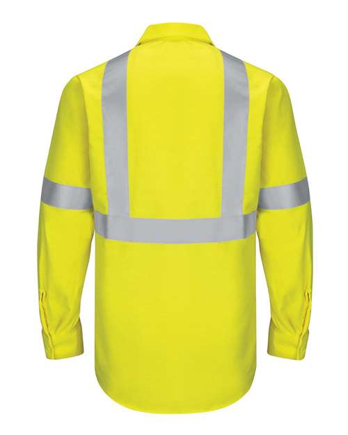 Red Kap Men's Tall Enhanced & Hi-Visibility Long Sleeve Work Shirt SY14T