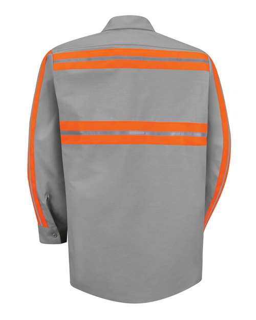 Red Kap Men's Industrial Enhanced-Visibility Long Sleeve Work Shirt SP14E