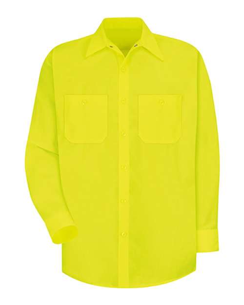 Red Kap Men's Tall Enhanced Visibility Long Sleeve Work Shirt SS14T