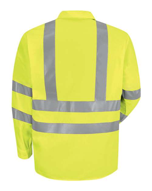 Red Kap Men's High Visibility Safety Long Sleeve Work Shirt SS14HV