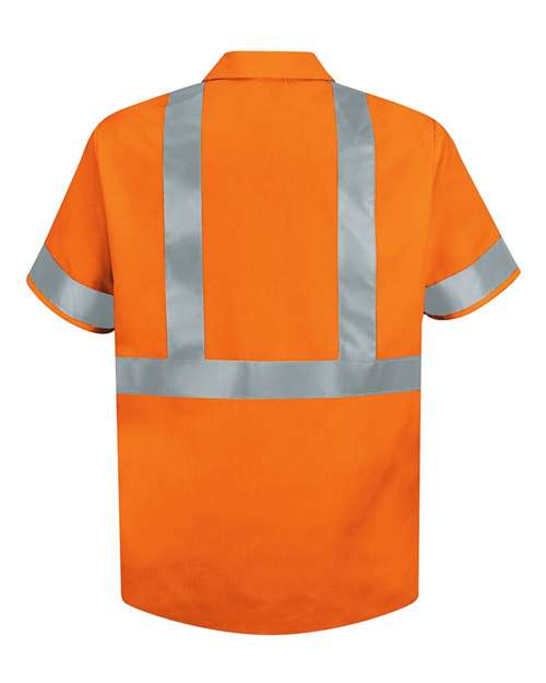 Red Kap Men's Tall High Visibility Safety Short Sleeve Work Shirt SS24HVT