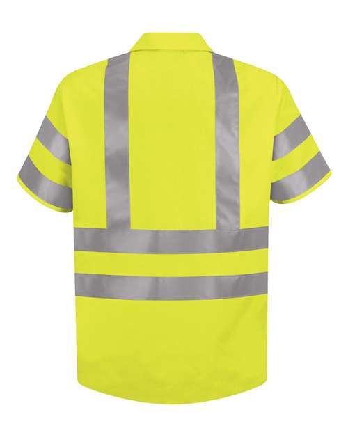Red Kap Men's High Visibility Safety Short Sleeve Work Shirt SS24HV