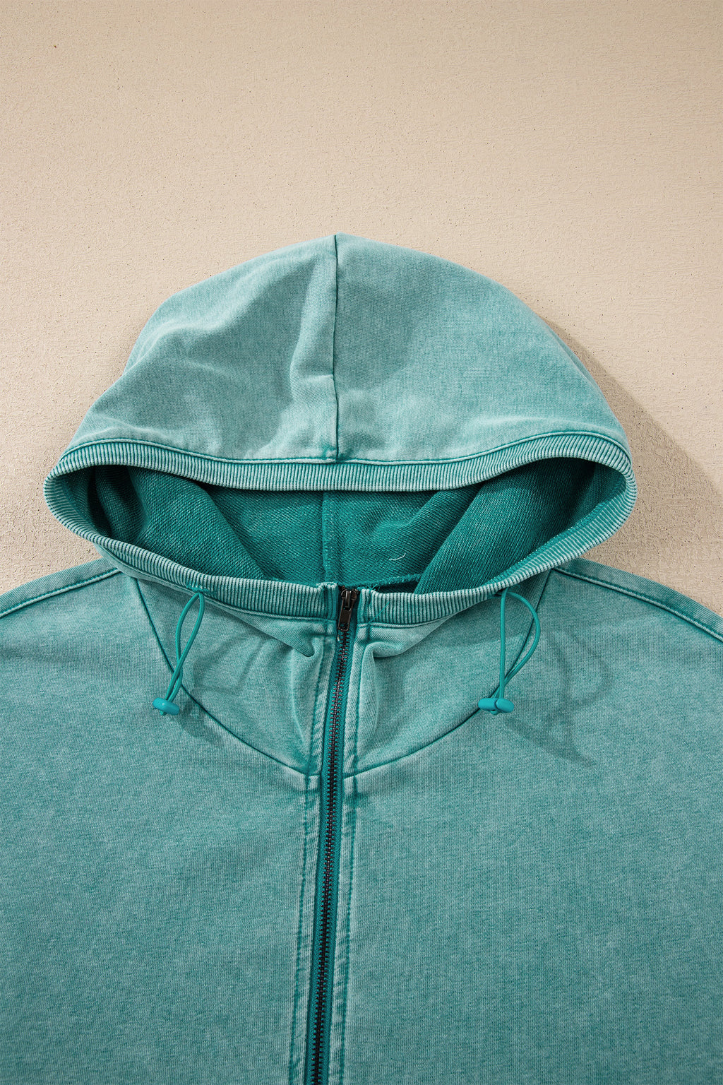 Ashleigh Blue Half Zip Kangaroo Pocket Mineral Wash Baggy Hoodie