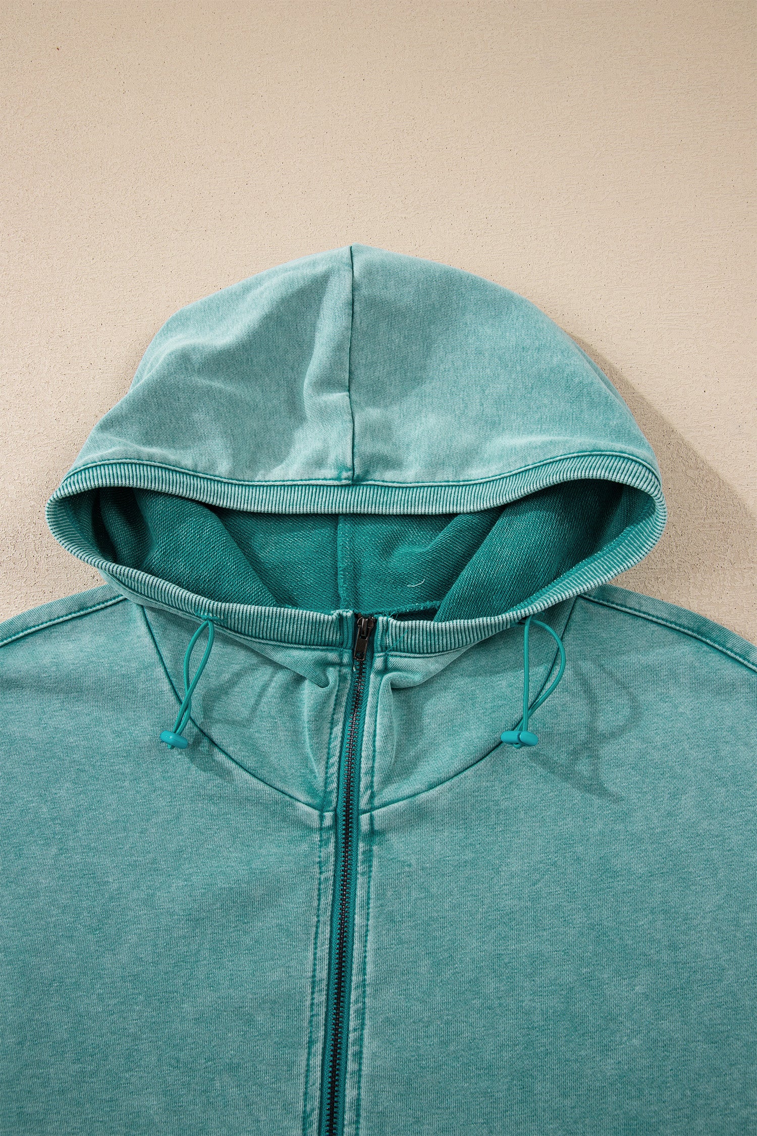 Ashleigh Blue Half Zip Kangaroo Pocket Mineral Wash Baggy Hoodie