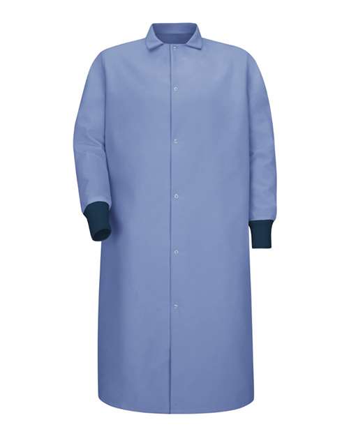 Red Kap Unisex Gripper-Front Pocketless Butcher Coat With Knit Cuffs KS60
