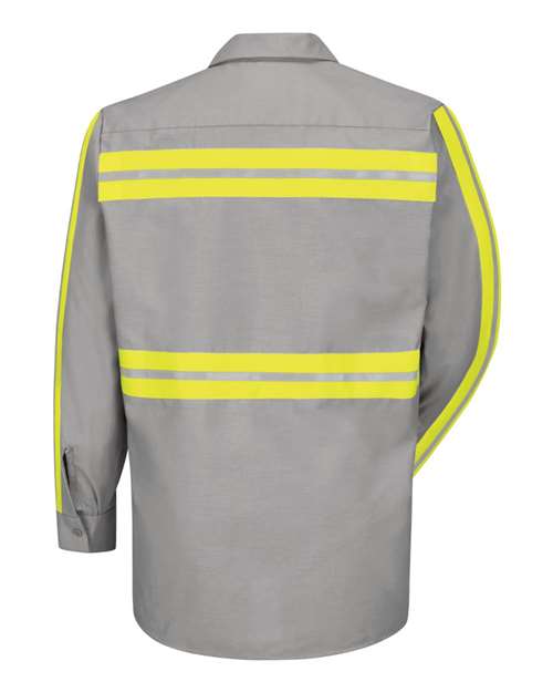 Red Kap Men's Tall Industrial Enhanced-Visibility Long Sleeve Work Shirt SP14ET