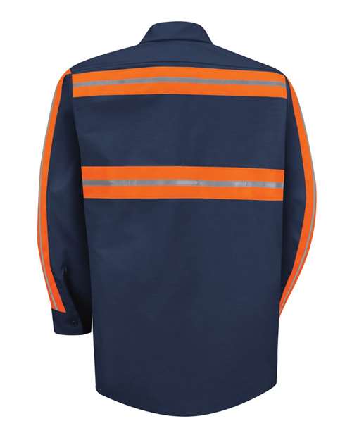 Red Kap Men's Tall Industrial Enhanced-Visibility Long Sleeve Work Shirt SP14ET