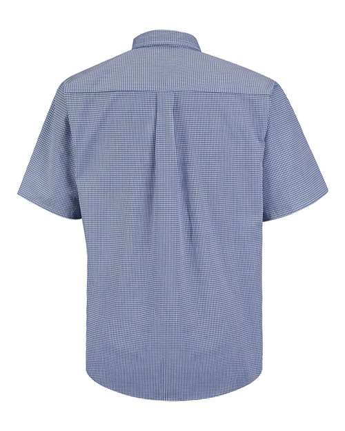 Red Kap Men's Tall Mini-Plaid Uniform Short Sleeve Shirt SP84T