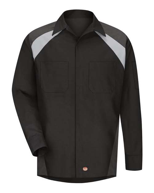 Red Kap Men's Long Sleeve Tri-Color Shop Shirt SY18