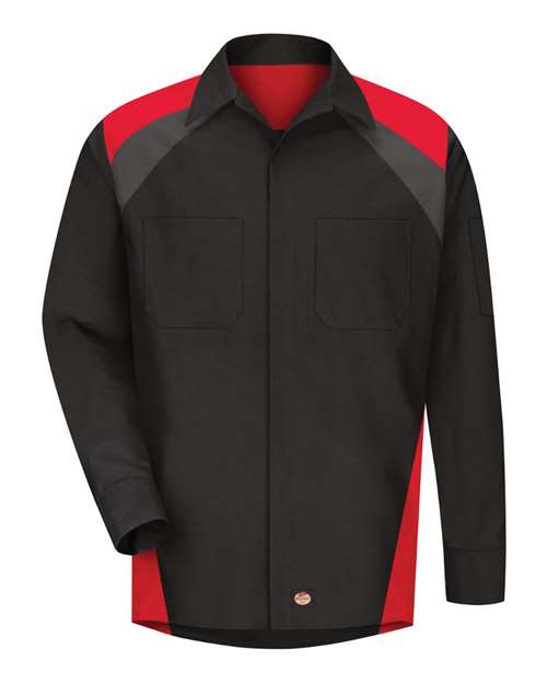 Red Kap Men's Tall Long Sleeve Tri-Color Shop Shirt SY18T