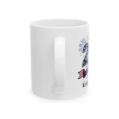 4th of July Ceramic Mug - Patriotic USA Fireworks Coffee Cup